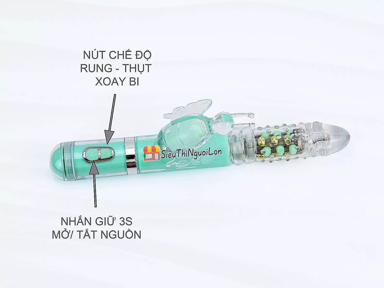 Dương vật giả đa năng rung thụt xoay bi có nhánh Mazarine