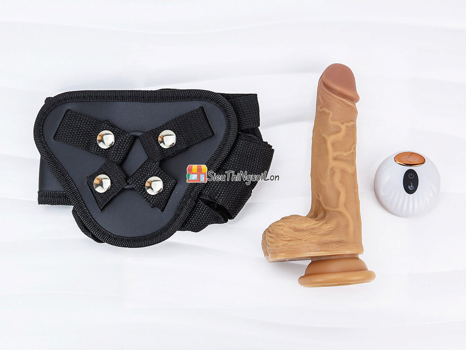 Dương vật giả có đế YEAIN Devil kèm dây đeo pin sạc điều khiển từ xa