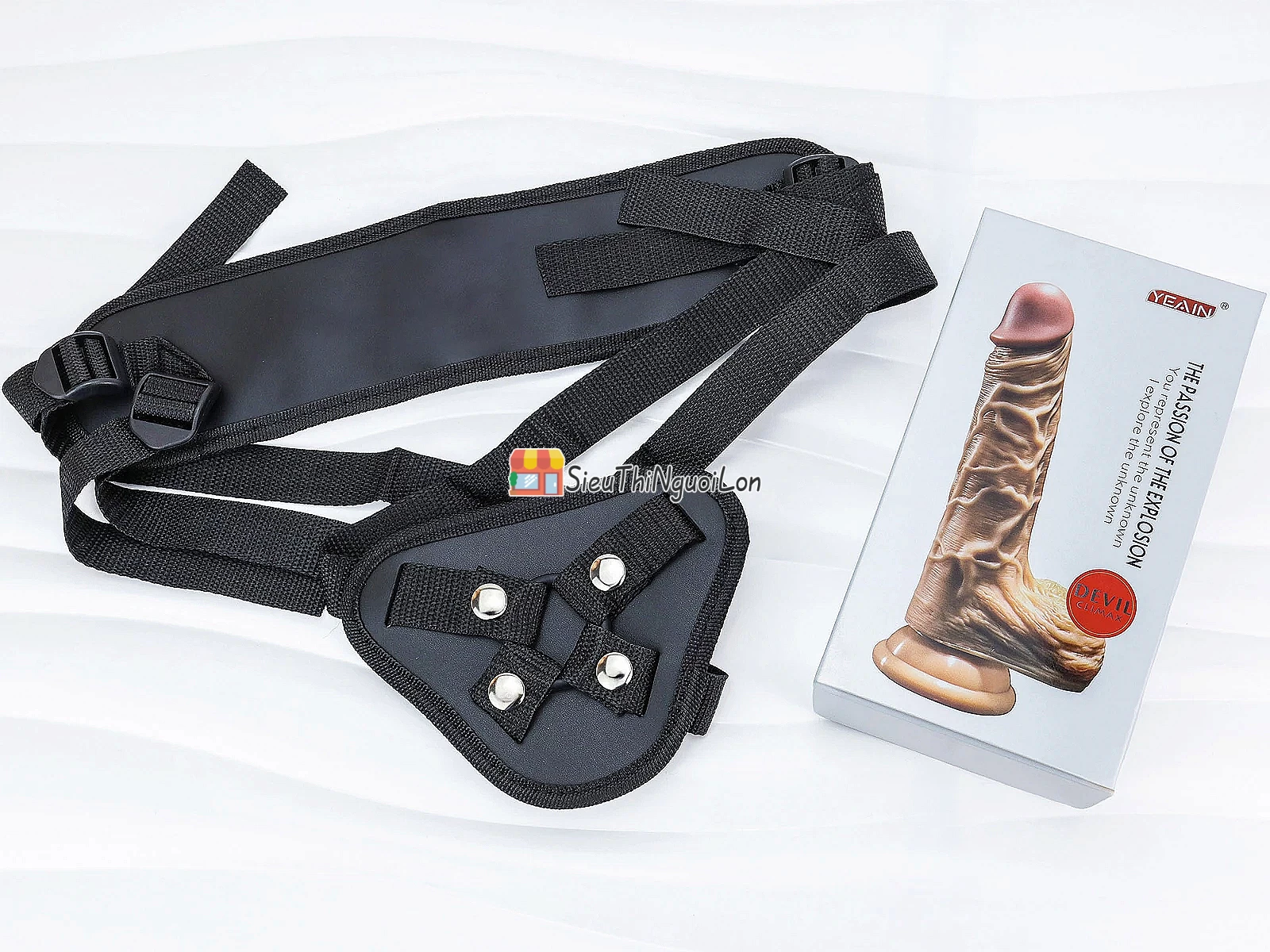 Dương vật giả có đế YEAIN Devil kèm dây đeo pin sạc điều khiển từ xa