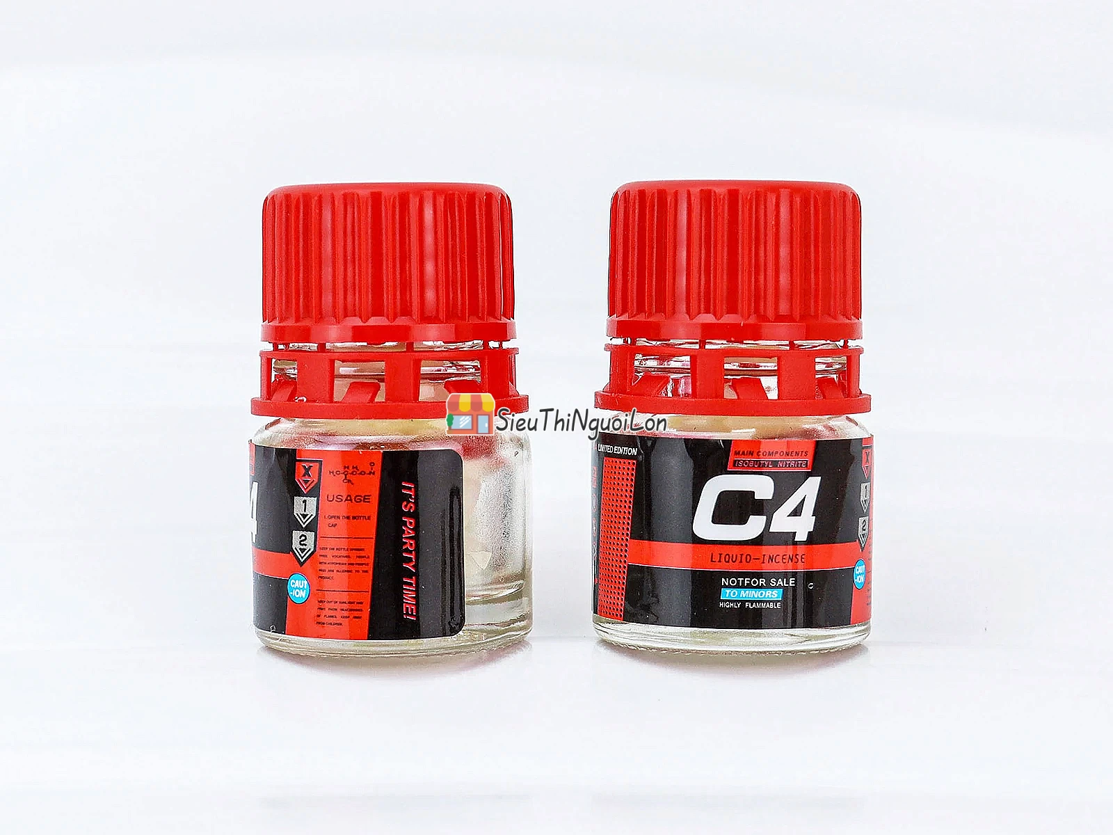Chai hít khô C4 đỏ dạng viên tiện lợi, kín mùi tăng cảm giác hưng phấn