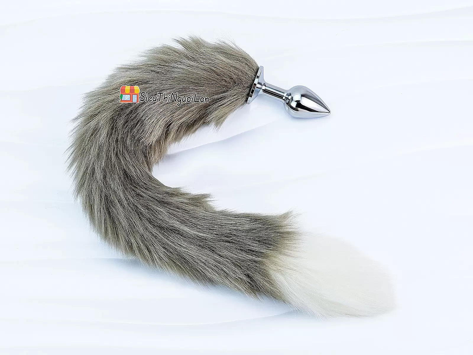 Đồ chơi kích hậu inox đuôi sói xám rêu loại đẹp