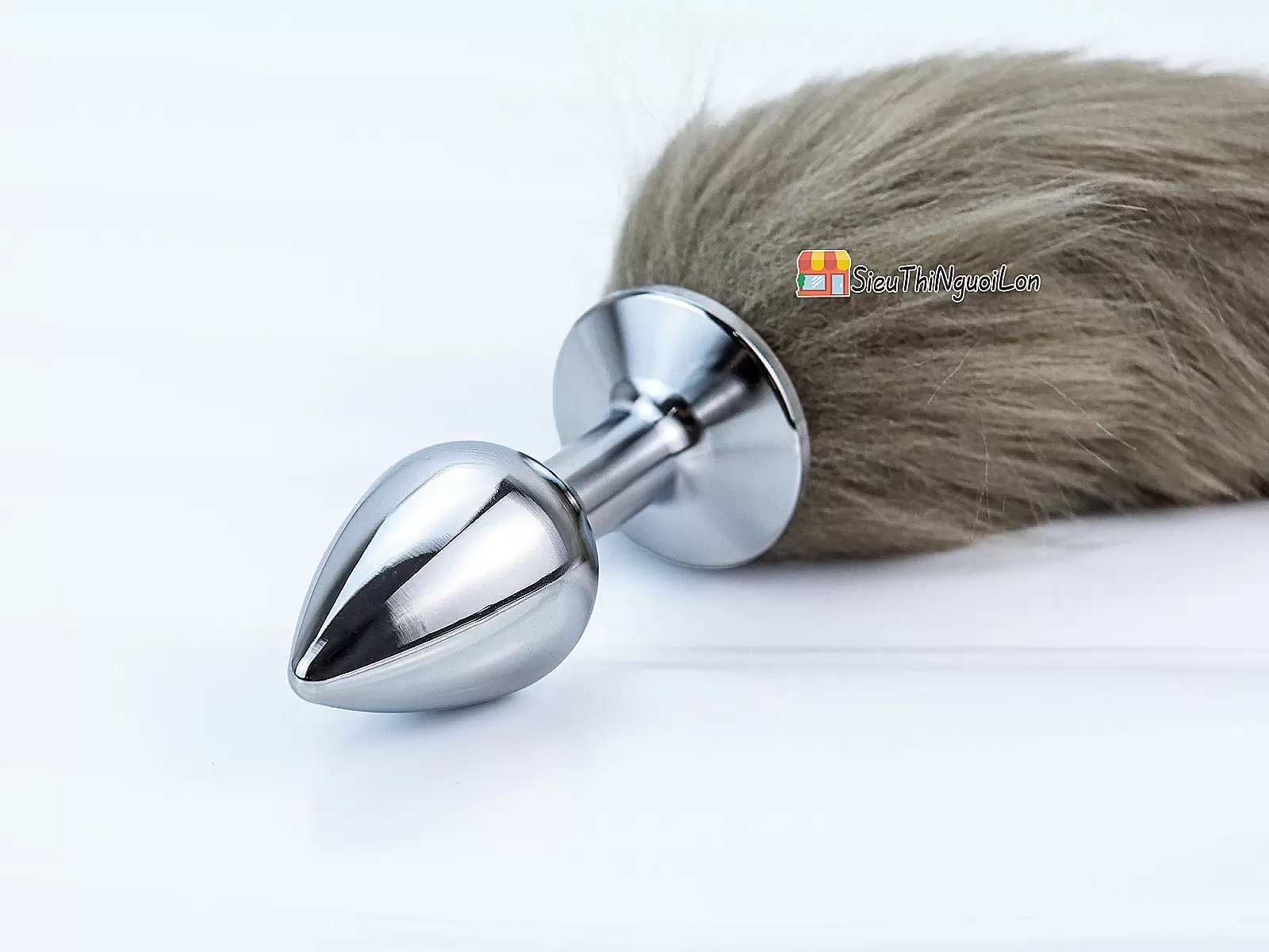 Đồ chơi kích hậu inox đuôi sói xám rêu loại đẹp