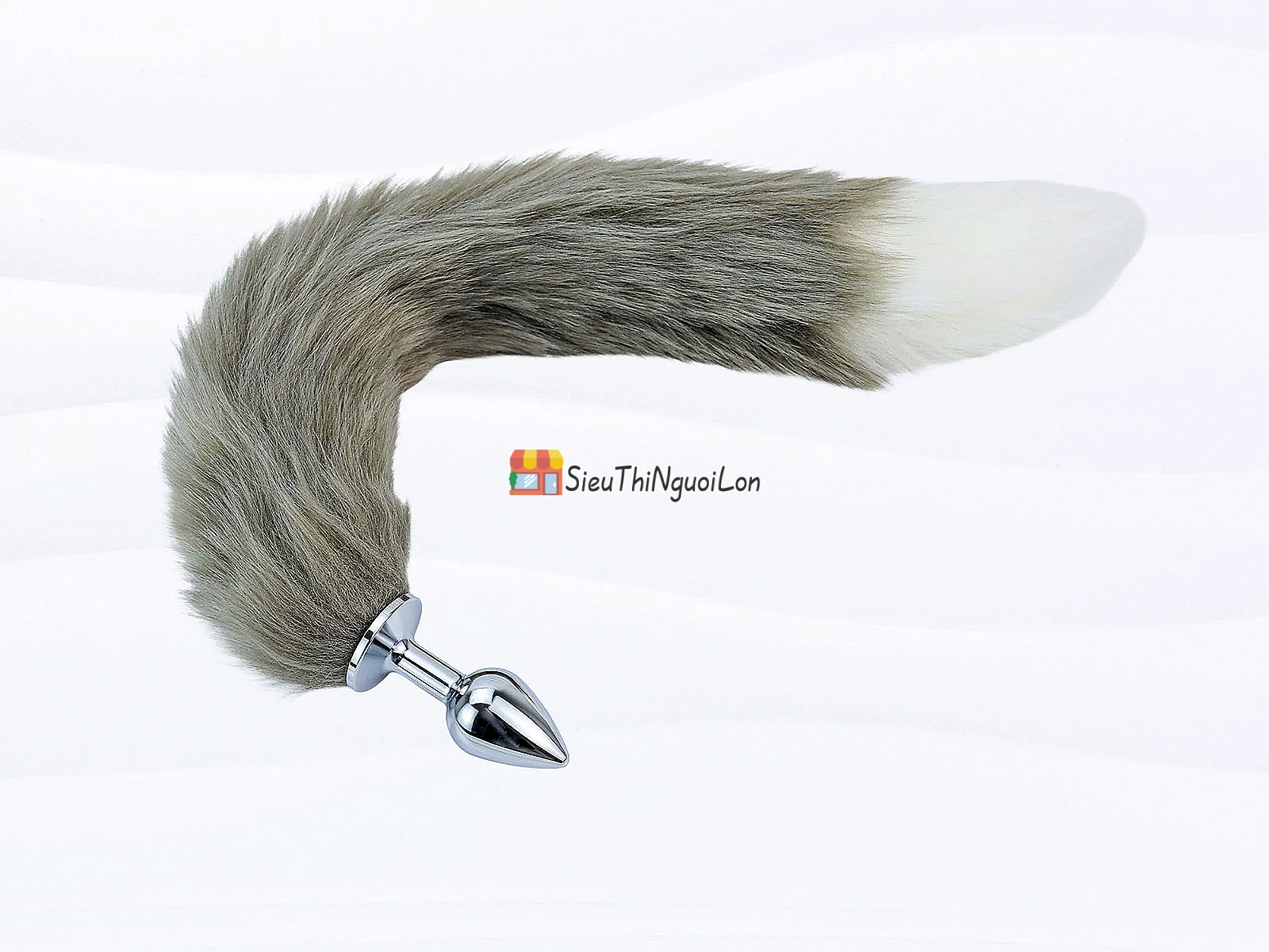 Đồ chơi kích hậu inox đuôi sói xám rêu loại đẹp