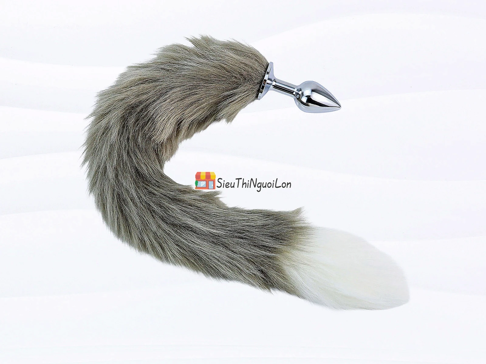 Đồ chơi kích hậu inox đuôi sói xám rêu loại đẹp