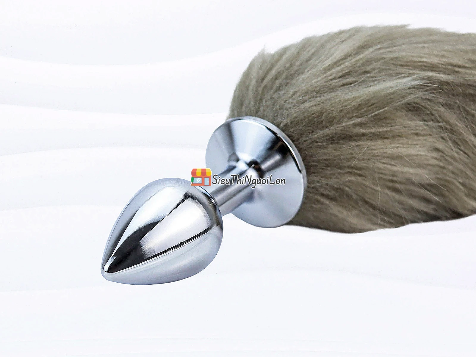Đồ chơi kích hậu inox đuôi sói xám rêu loại đẹp