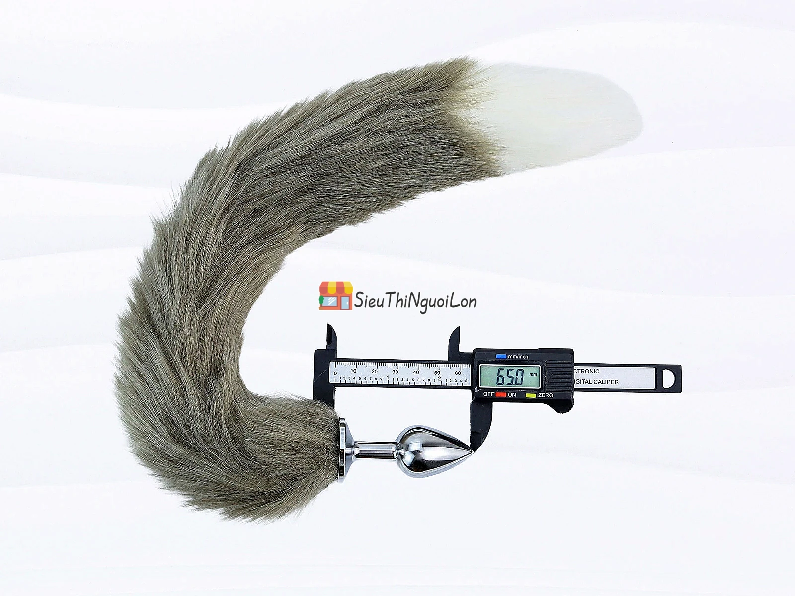 Đồ chơi kích hậu inox đuôi sói xám rêu loại đẹp