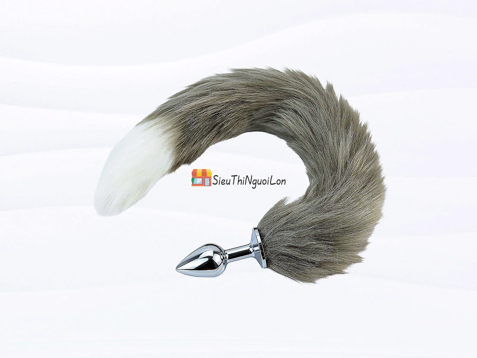 Đồ chơi kích hậu inox đuôi sói xám rêu loại đẹp