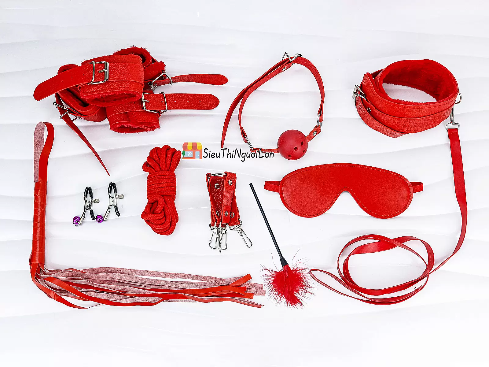 Bộ đồ chơi bạo dâm 10 món màu đỏ quyến rũ kích thích màn dạo đầu