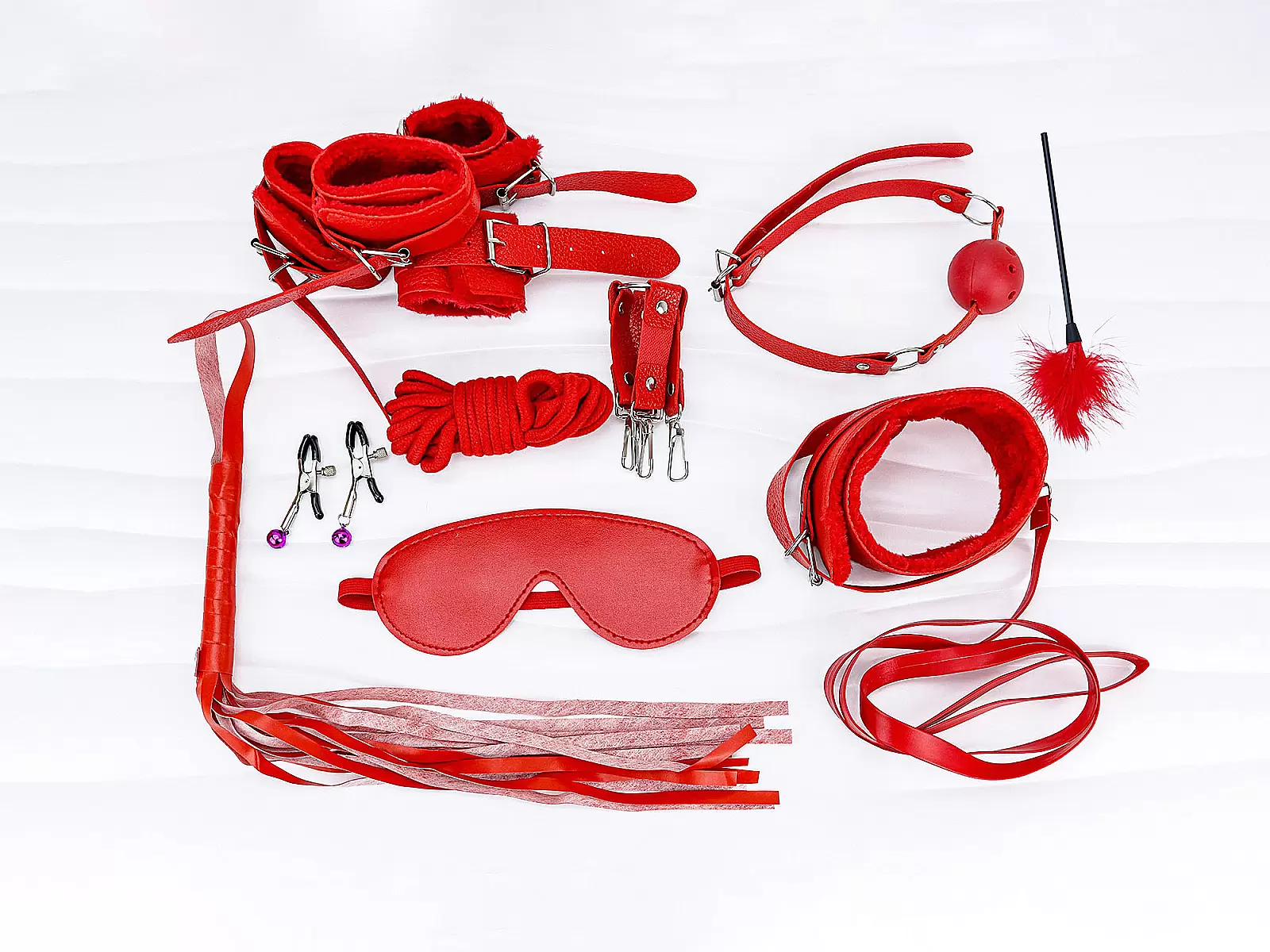 Bộ đồ chơi bạo dâm 10 món màu đỏ quyến rũ kích thích màn dạo đầu