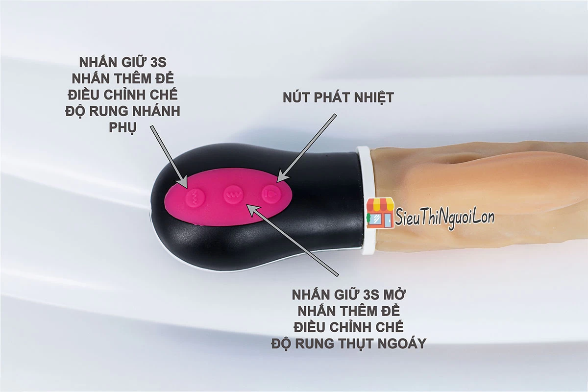 Dương vật giả rung-thụt-phát nhiệt XINV XL-917 phát nhiệt pin sạc