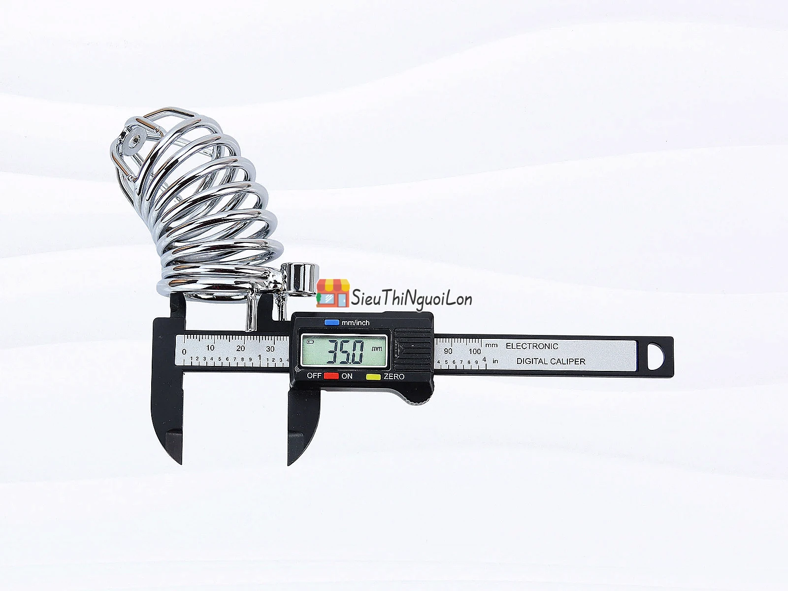 Dụng cụ bạo dâm khóa dương vật inox thiết kế lồng kim loại kèm ổ khoá