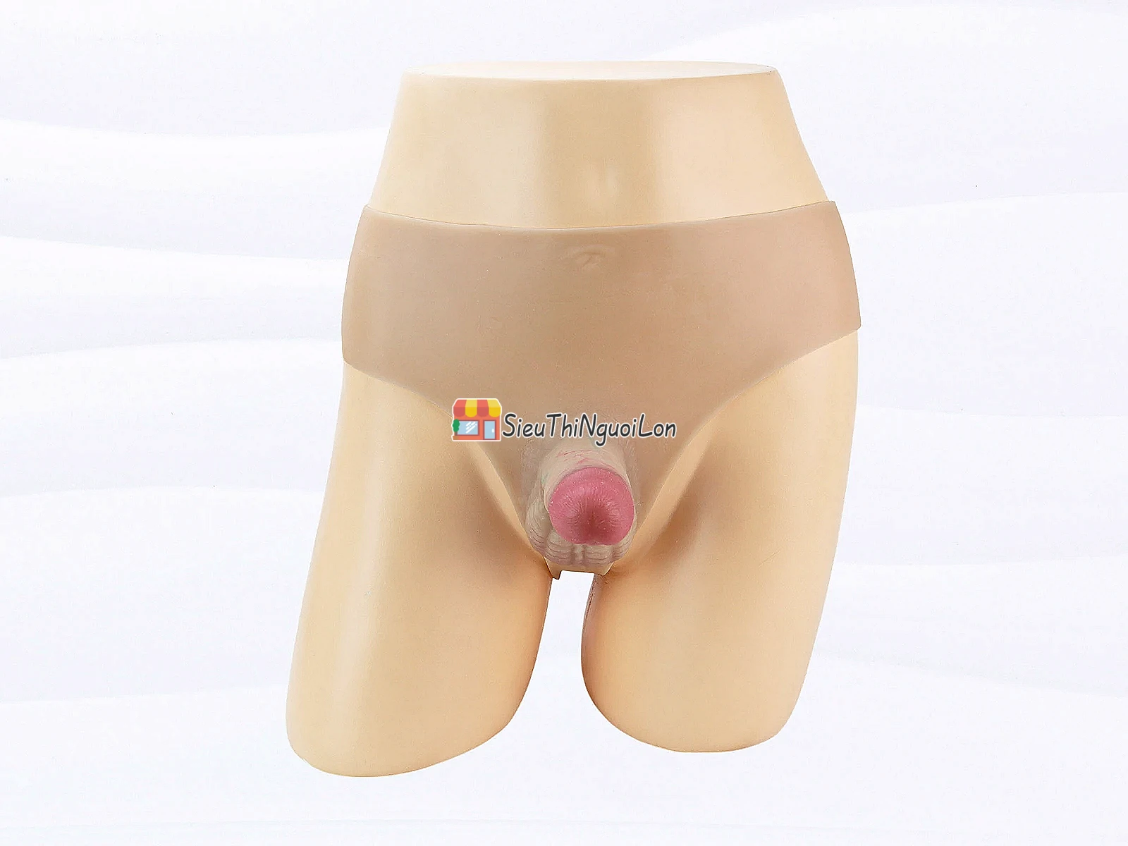 Quần tam giác silicon dương vật giả đặc ruột