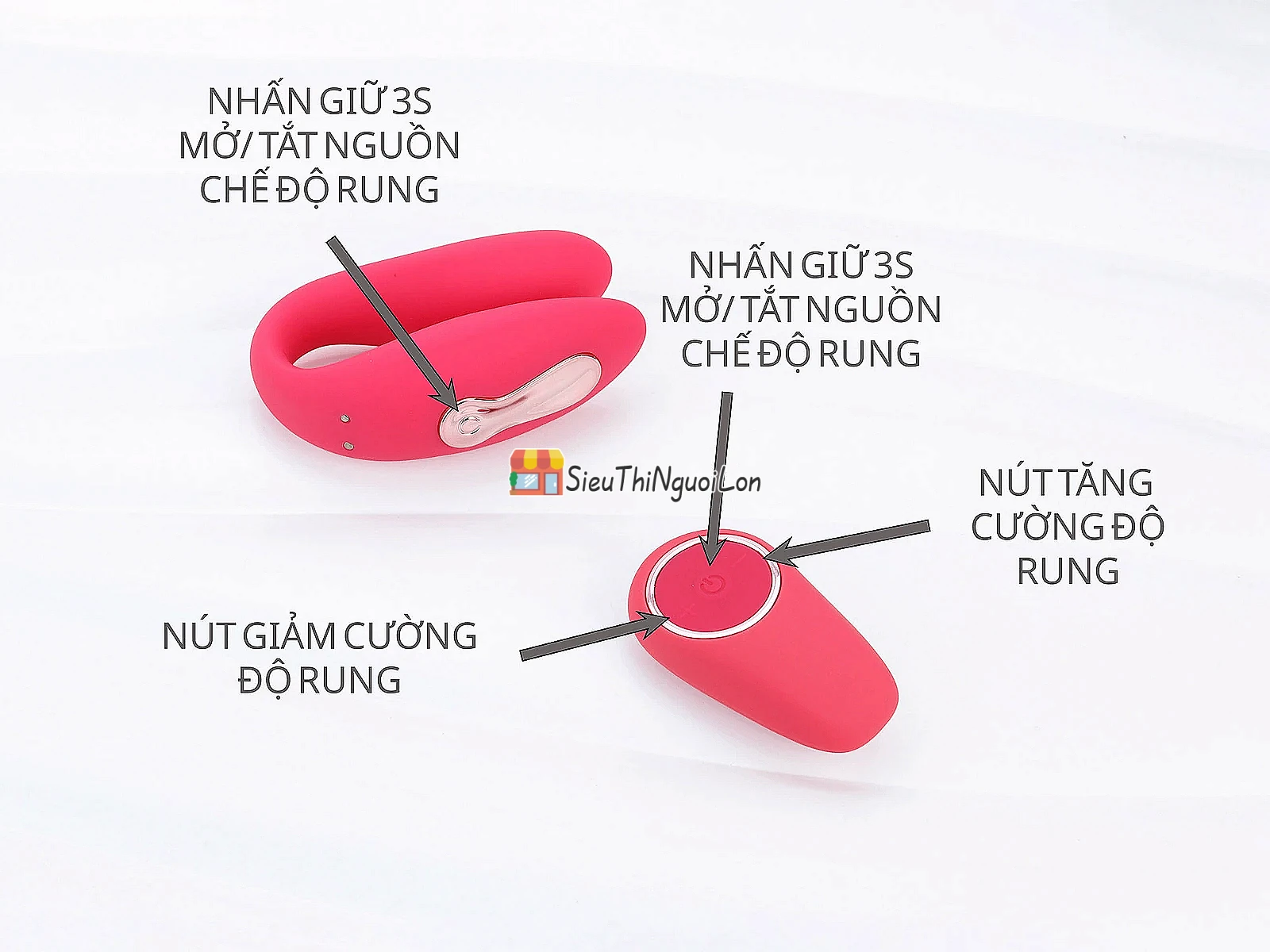 Trứng rung tình yêu 2 đầu rung kèm điều khiển từ xa