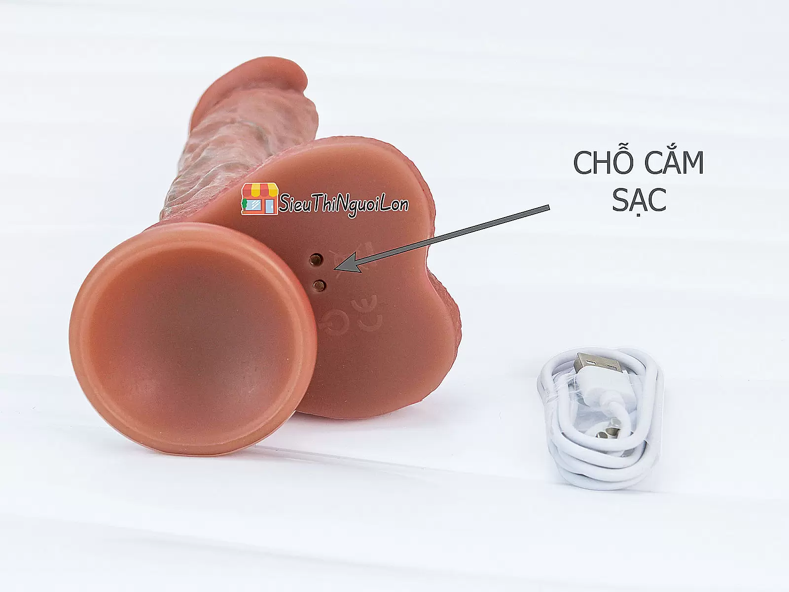 Dương vật giả có đế rung thụt phát nhiệt pin sạc cực mạnh