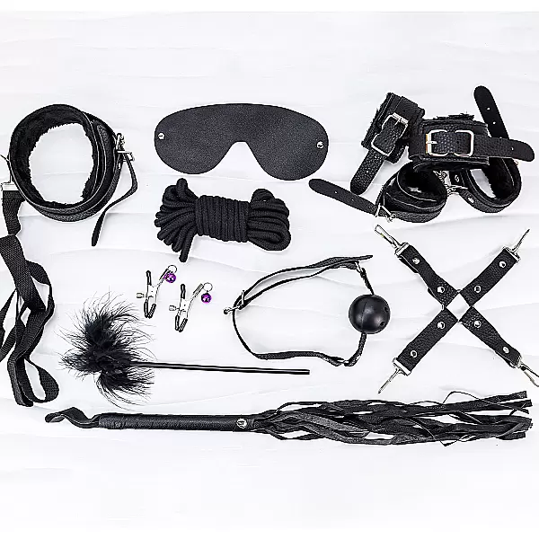 Bộ đồ chơi bạo dâm 10 món màu đen quyến rũ khơi dậy cảm xúc mới lạ