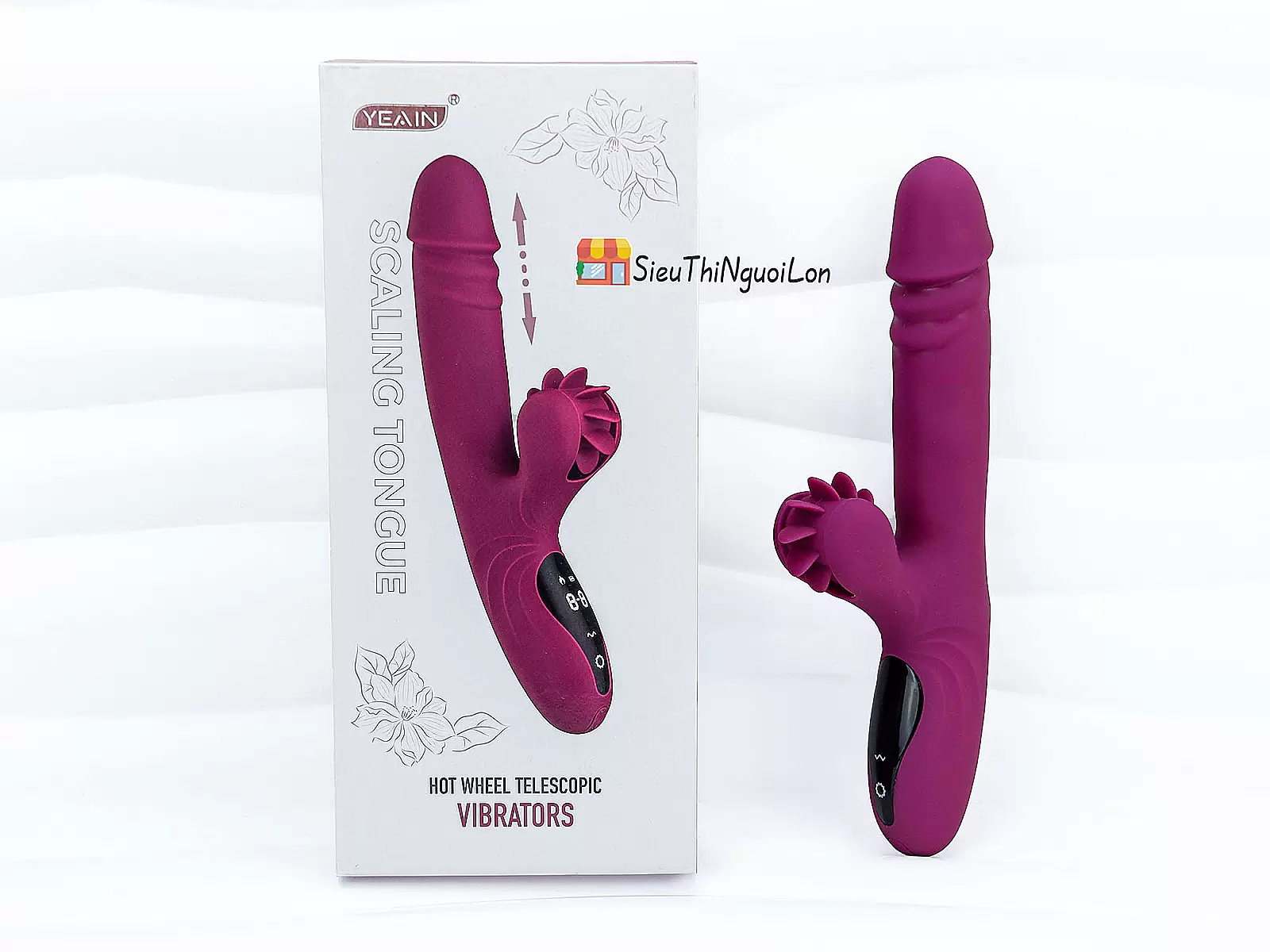 Máy massage Yeain Vibrators xoay – thụt – rung – liếm – sưởi ấm cảm ứng