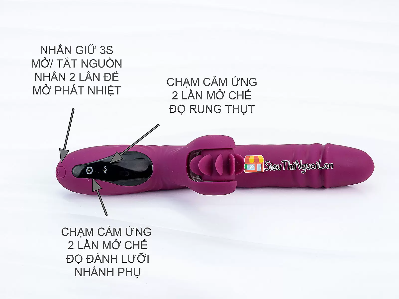 Máy massage Yeain Vibrators xoay – thụt – rung – liếm – sưởi ấm cảm ứng