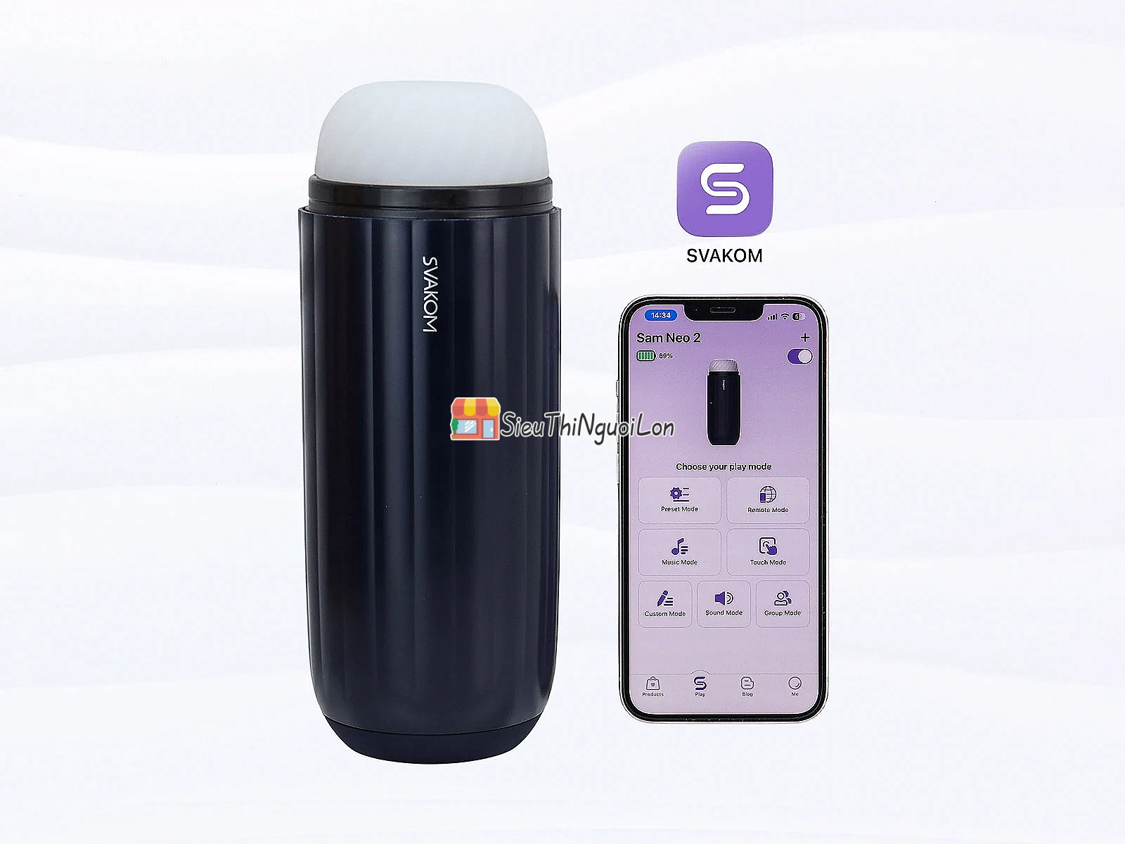 Máy thủ dâm âm đạo giả tự động Svakom Sam Neo 2 kết nối qua App điện thoại