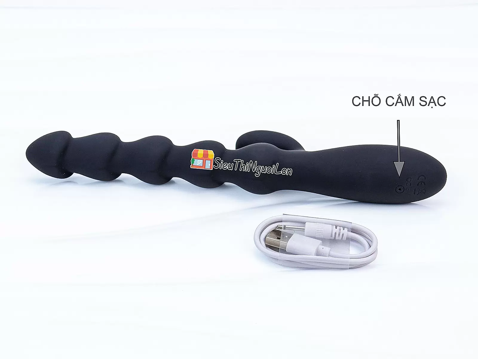 Máy rung massage Threaded hậu môn 2 nhánh pin sạc