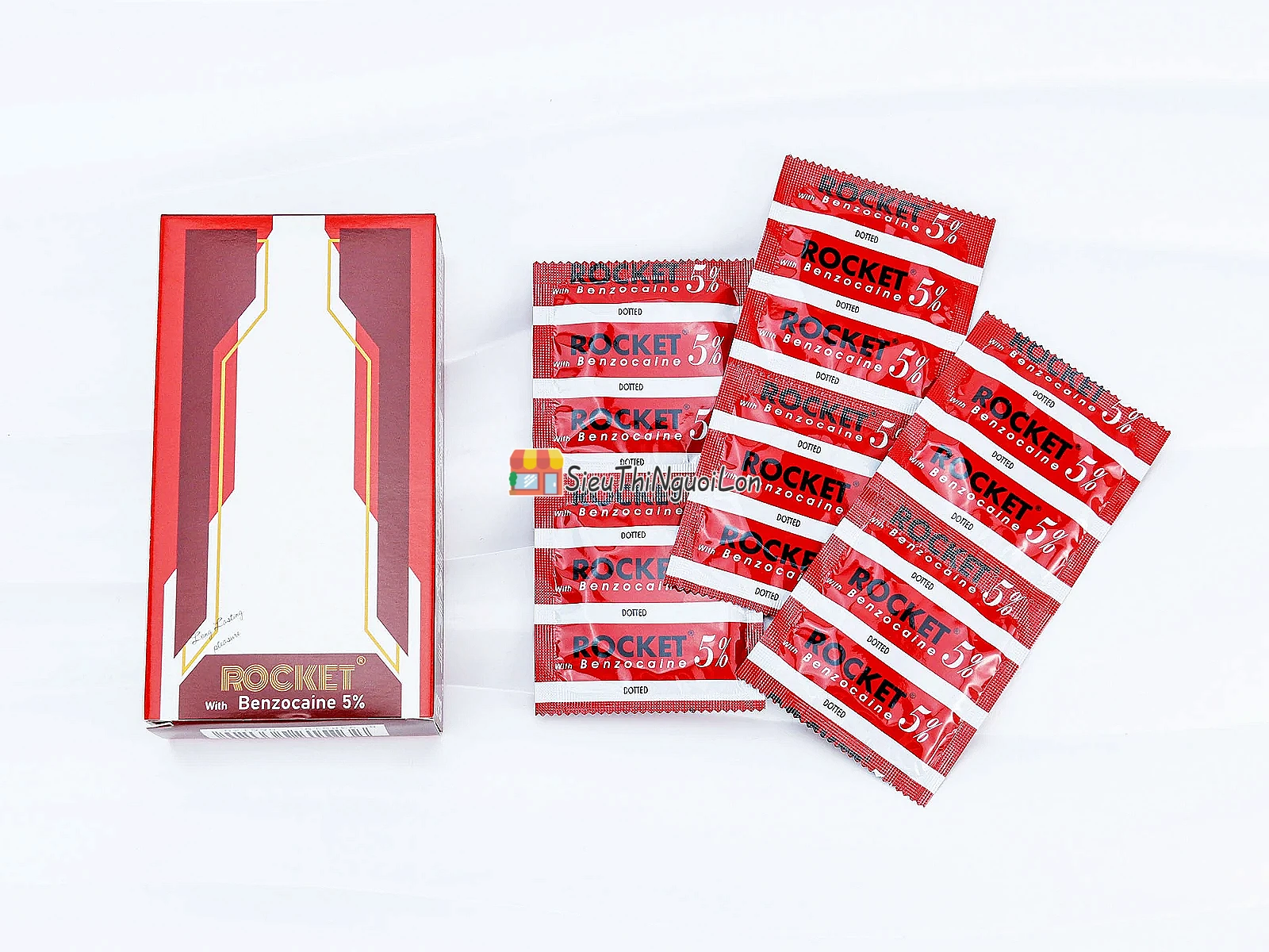 Bao cao su Rocket with Benzocaine 5% gai nổi, kéo dài thời gian quan hệ