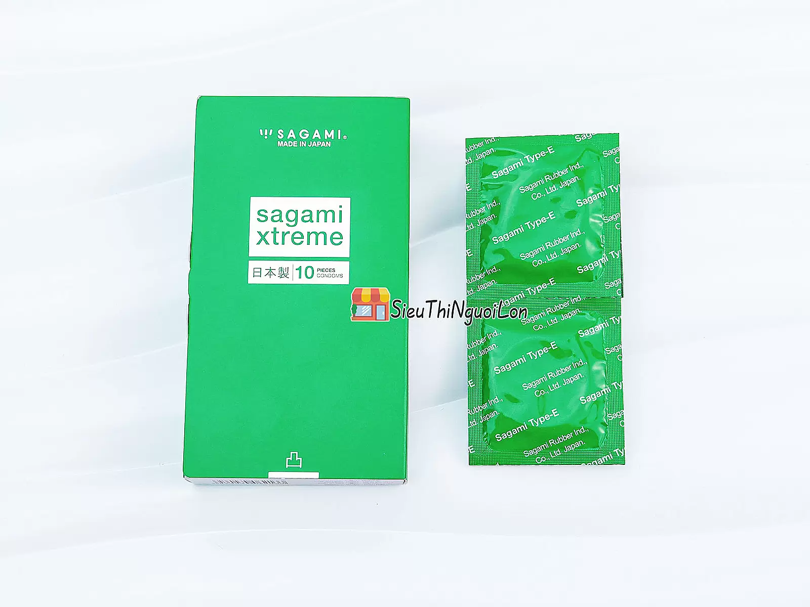 Bao cao su có gai Nhật Bản Sagami Xtreme Green Siêu Mỏng 10 bao