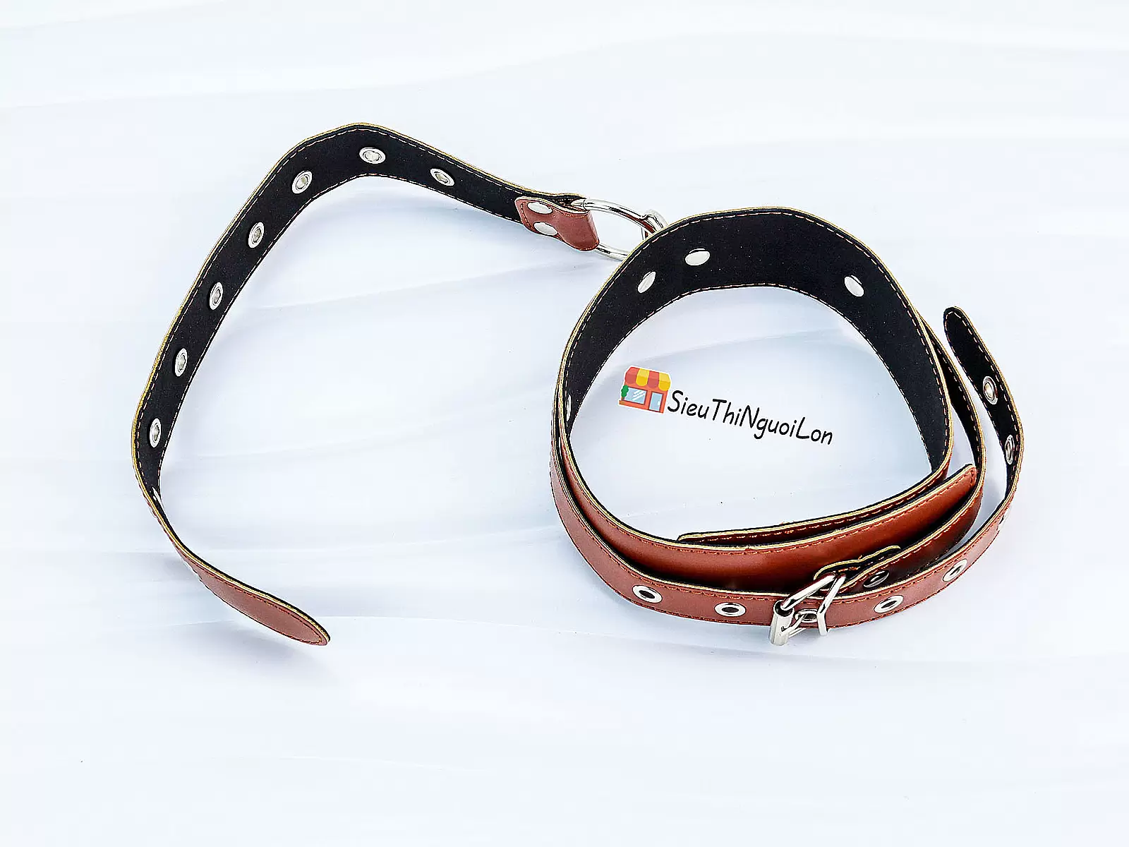 Đồ chơi bạo dâm khóa cổ còng tay da cao cấp