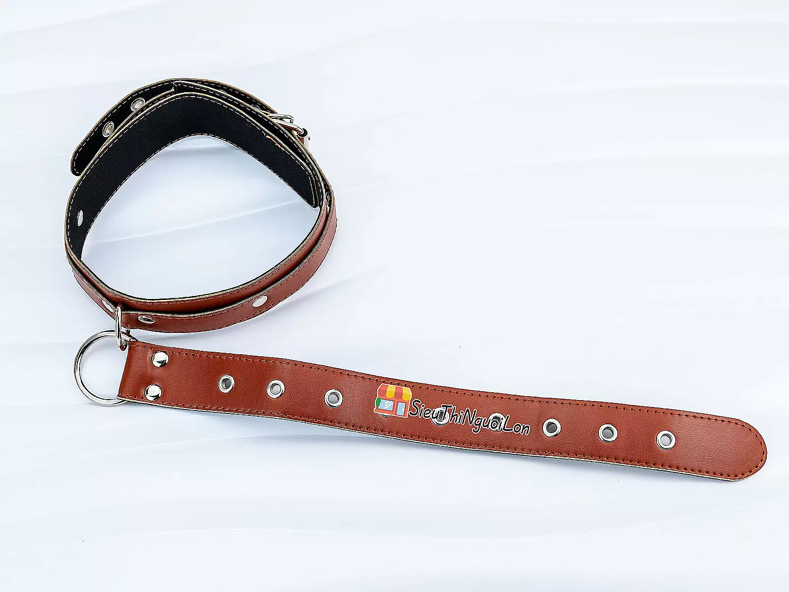 Đồ chơi bạo dâm khóa cổ còng tay da cao cấp