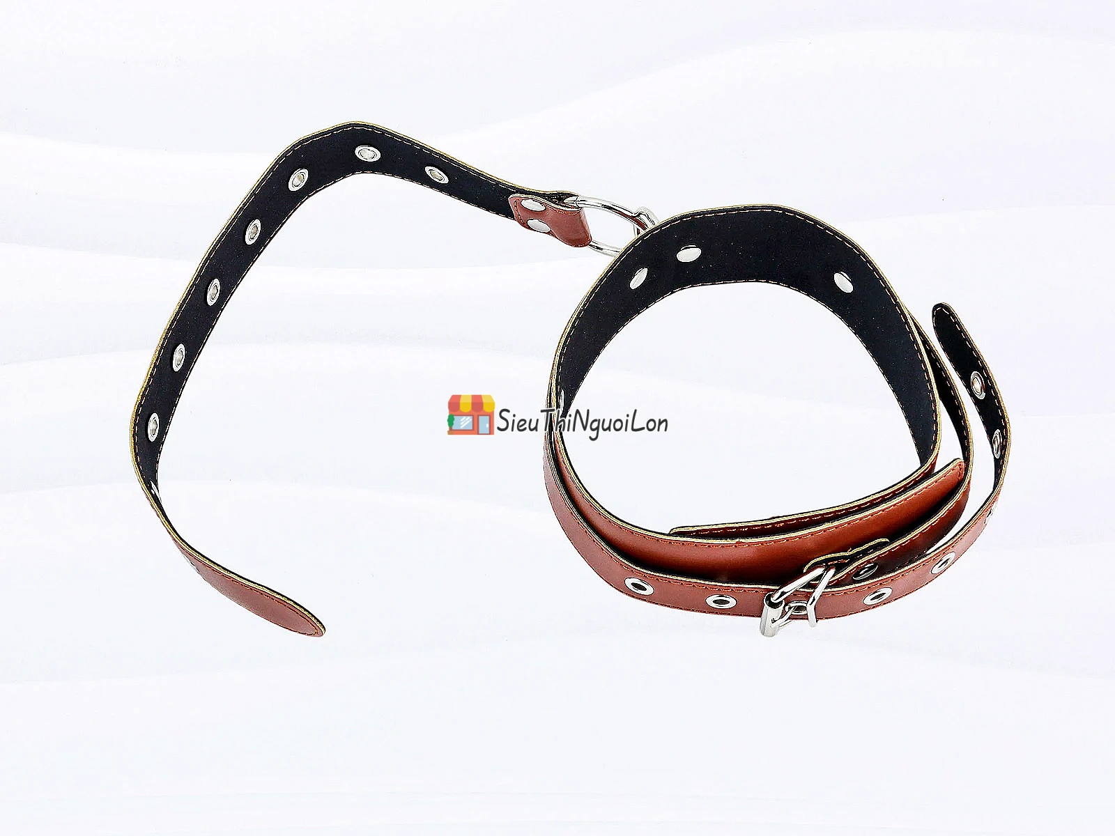 Đồ chơi bạo dâm khóa cổ còng tay da cao cấp
