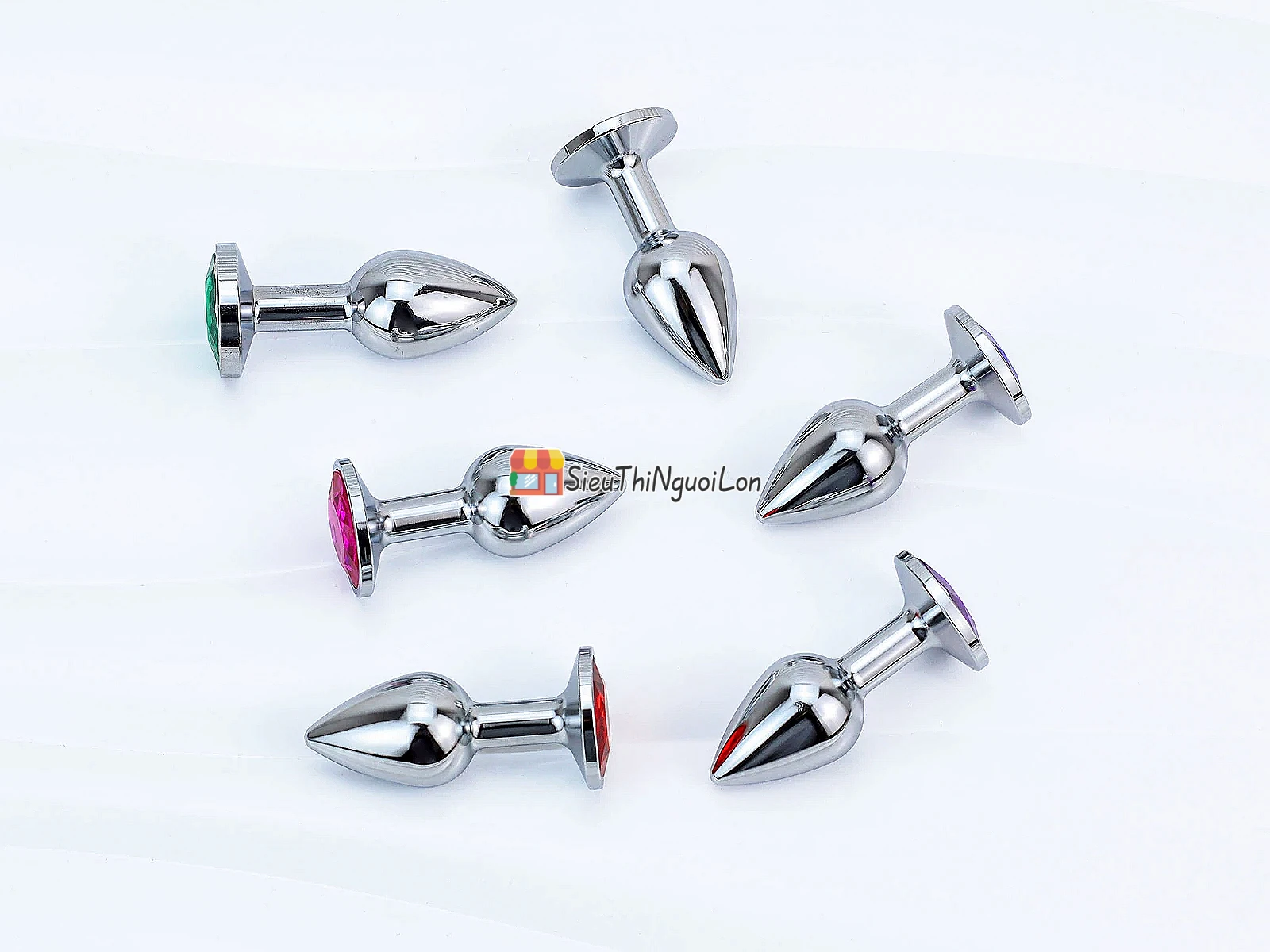 Đồ chơi kích hậu Inox size 2.55 cm pha lê nhiều màu sắc
