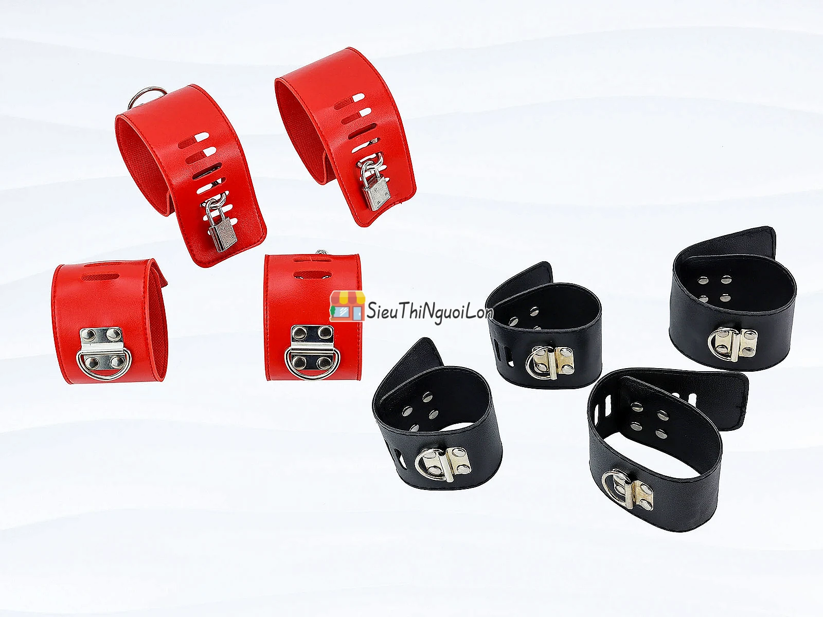 Đồ chơi tình yêu khóa tay và chân đỏ đen khám phá cảm xúc mới lạ