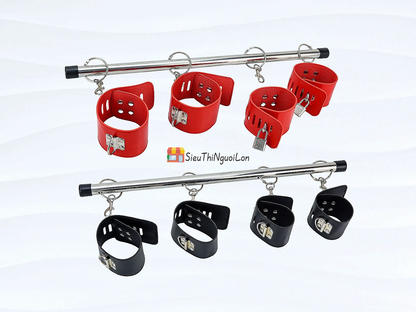 Đồ chơi tình yêu khóa tay và chân đỏ đen khám phá cảm xúc mới lạ