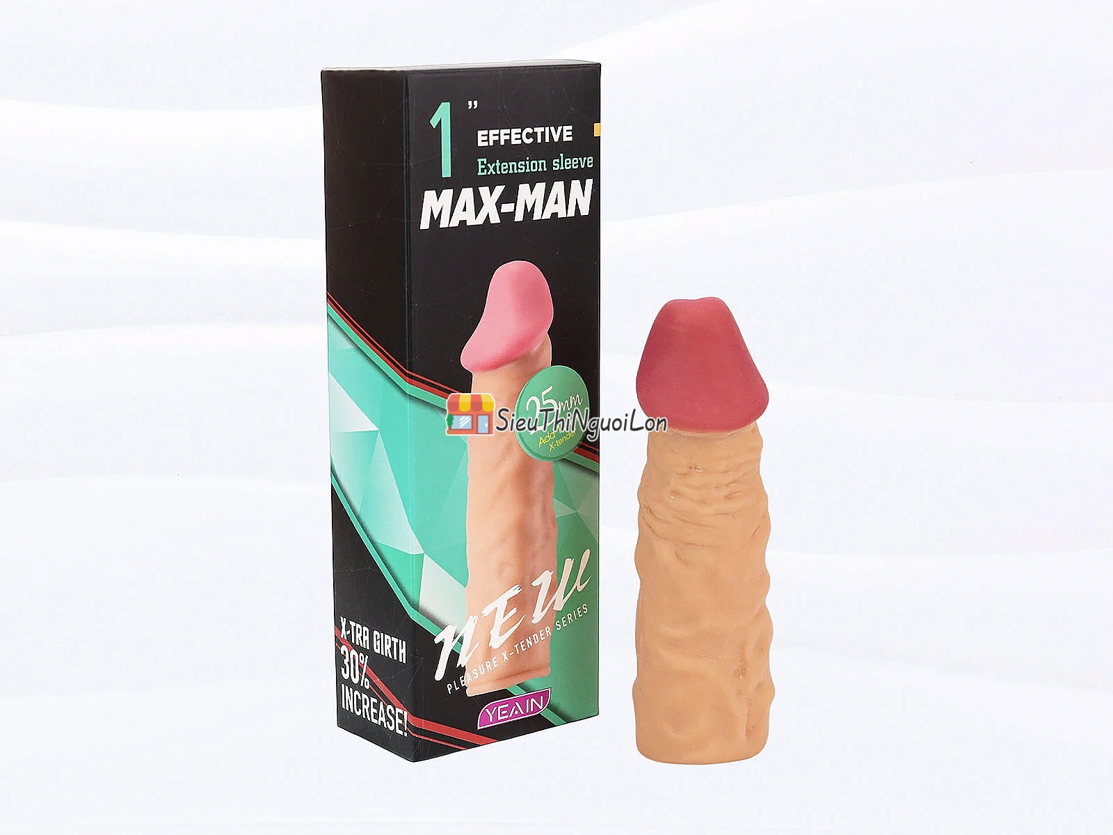 Bao cao su đôn dên Max Man 25mm tăng kích thước gân nổi siêu sướng