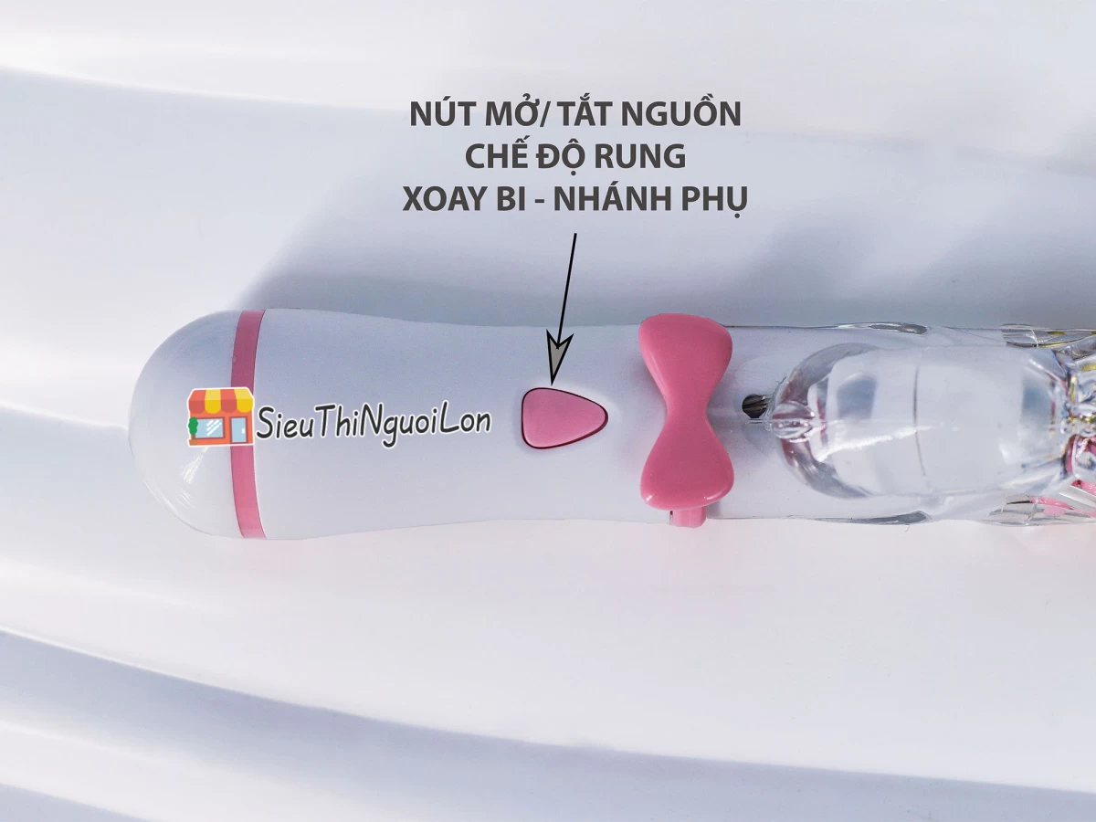 Dương vật giả đa năng Peak rung xoay bi có nhánh trong suốt