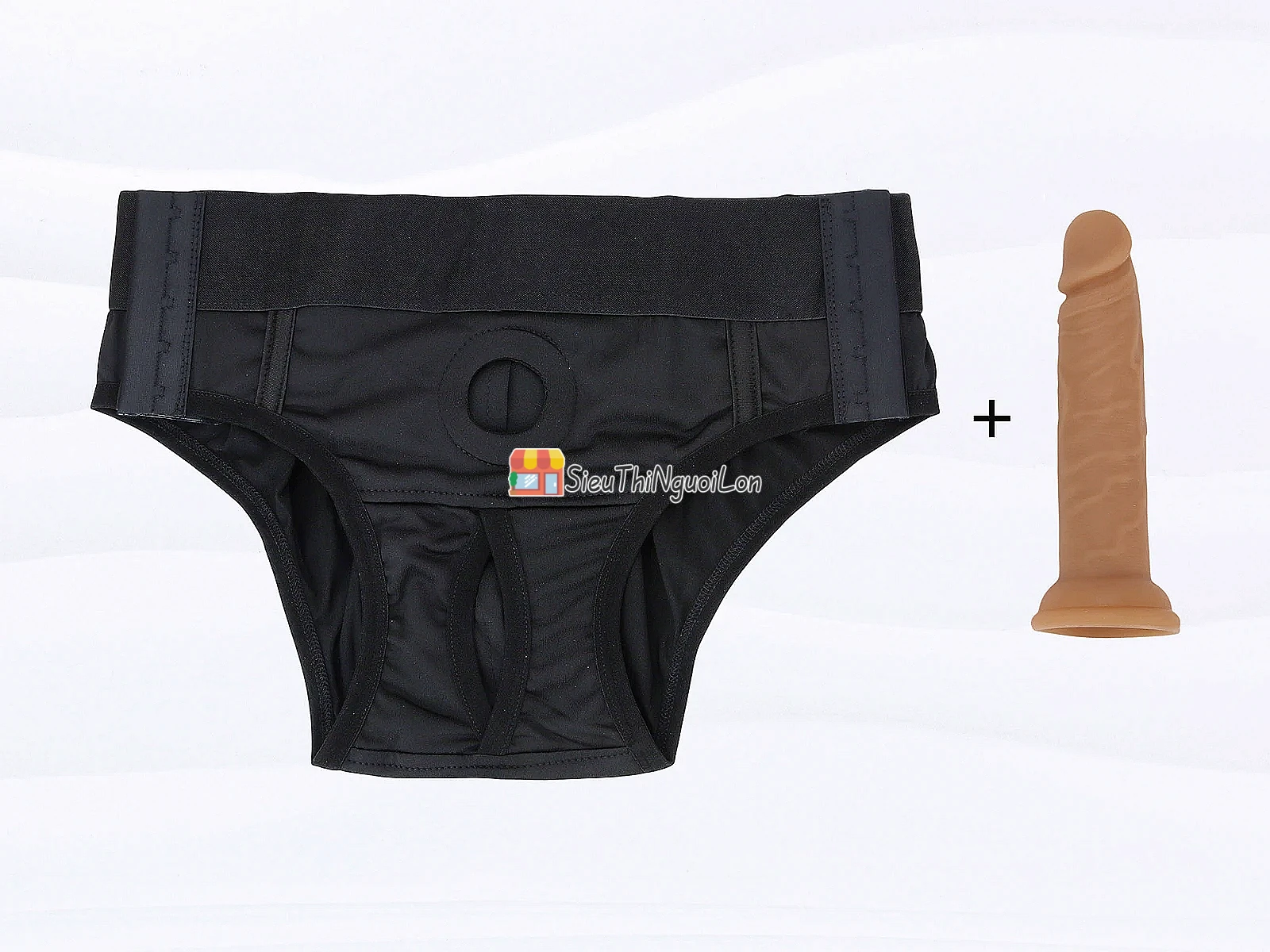 Quần chip tam giác + dương vật giả có đế sự kết hợp hoàn hảo