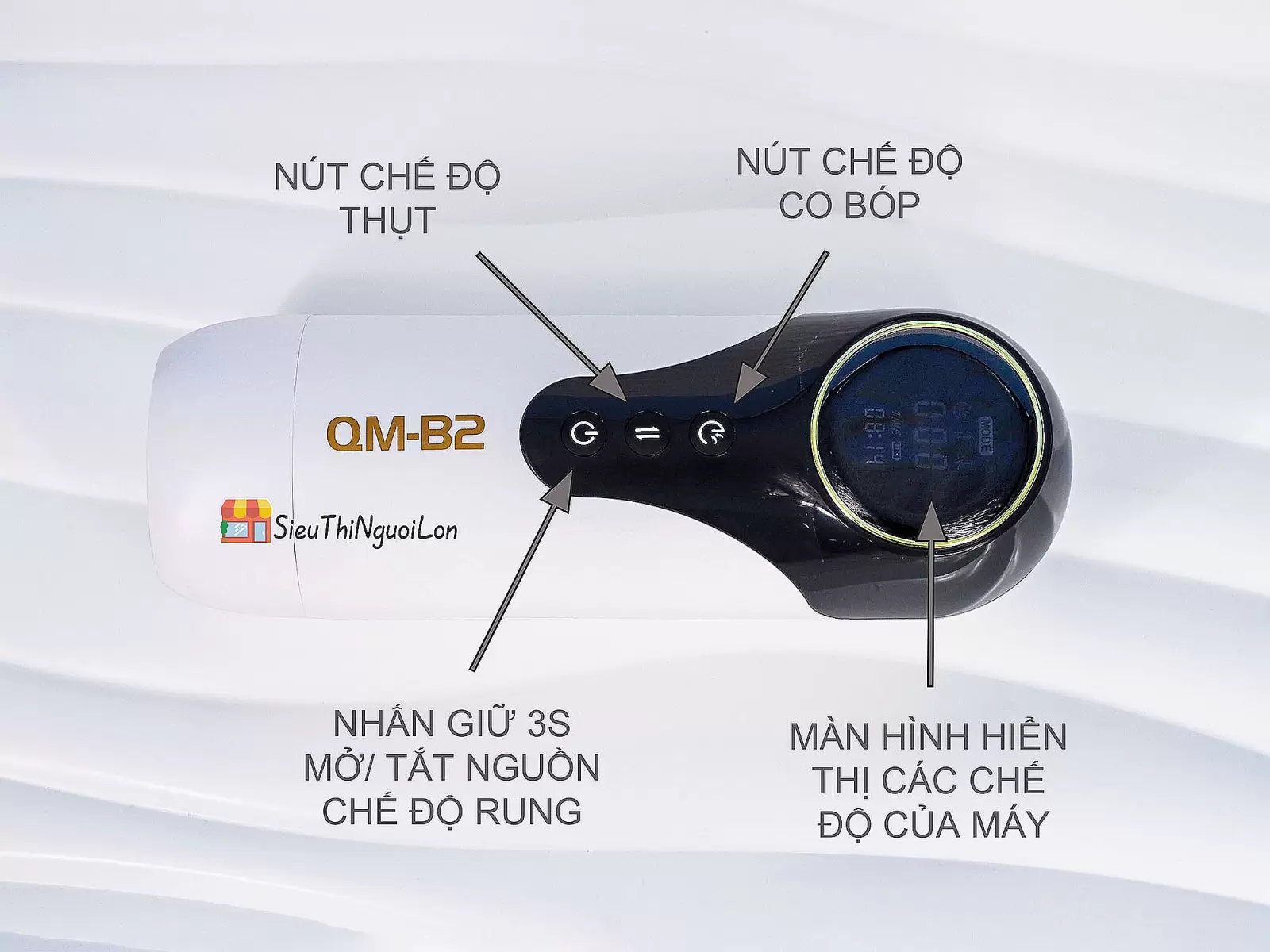 Máy thủ dâm QM-B2 rung co bóp, sưởi ấm pin sạc kèm tai nghe âm thanh quyến rũ