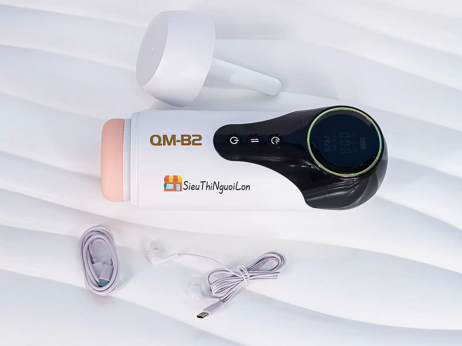 Máy thủ dâm QM-B2 rung co bóp, sưởi ấm pin sạc kèm tai nghe âm thanh quyến rũ