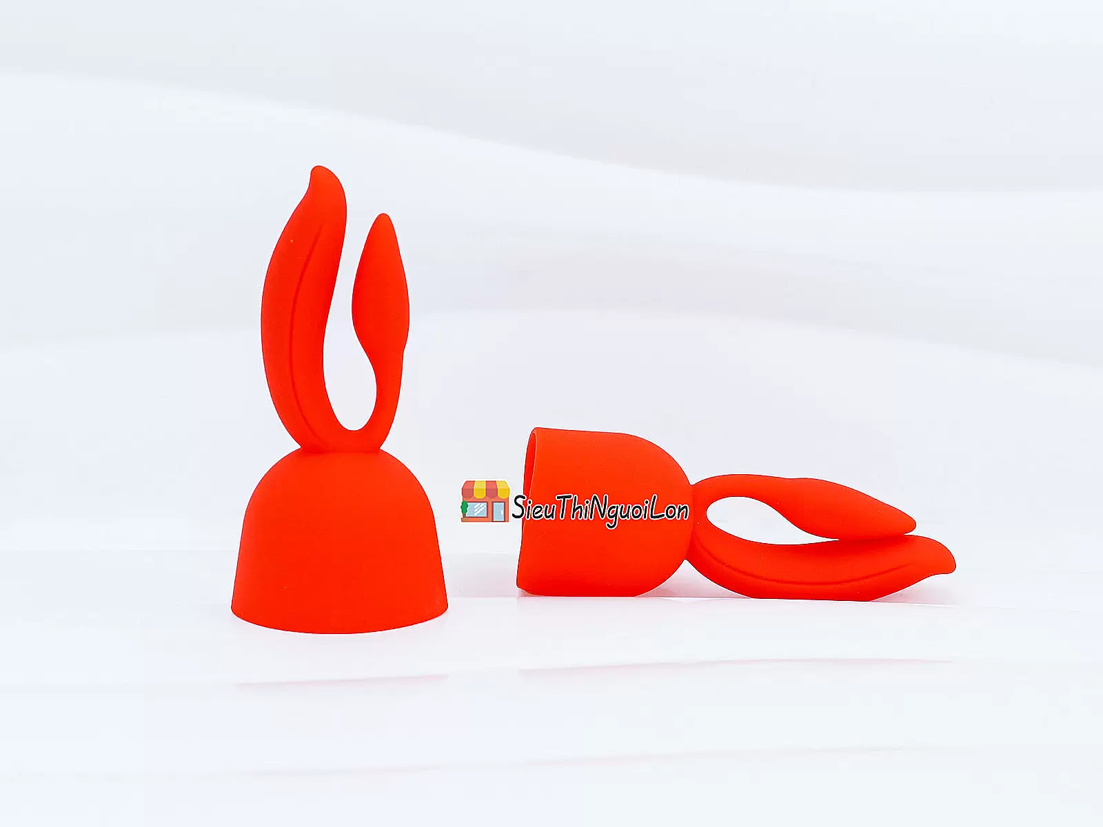 Đầu phụ máy massage 2 nhánh tai thỏ màu đỏ