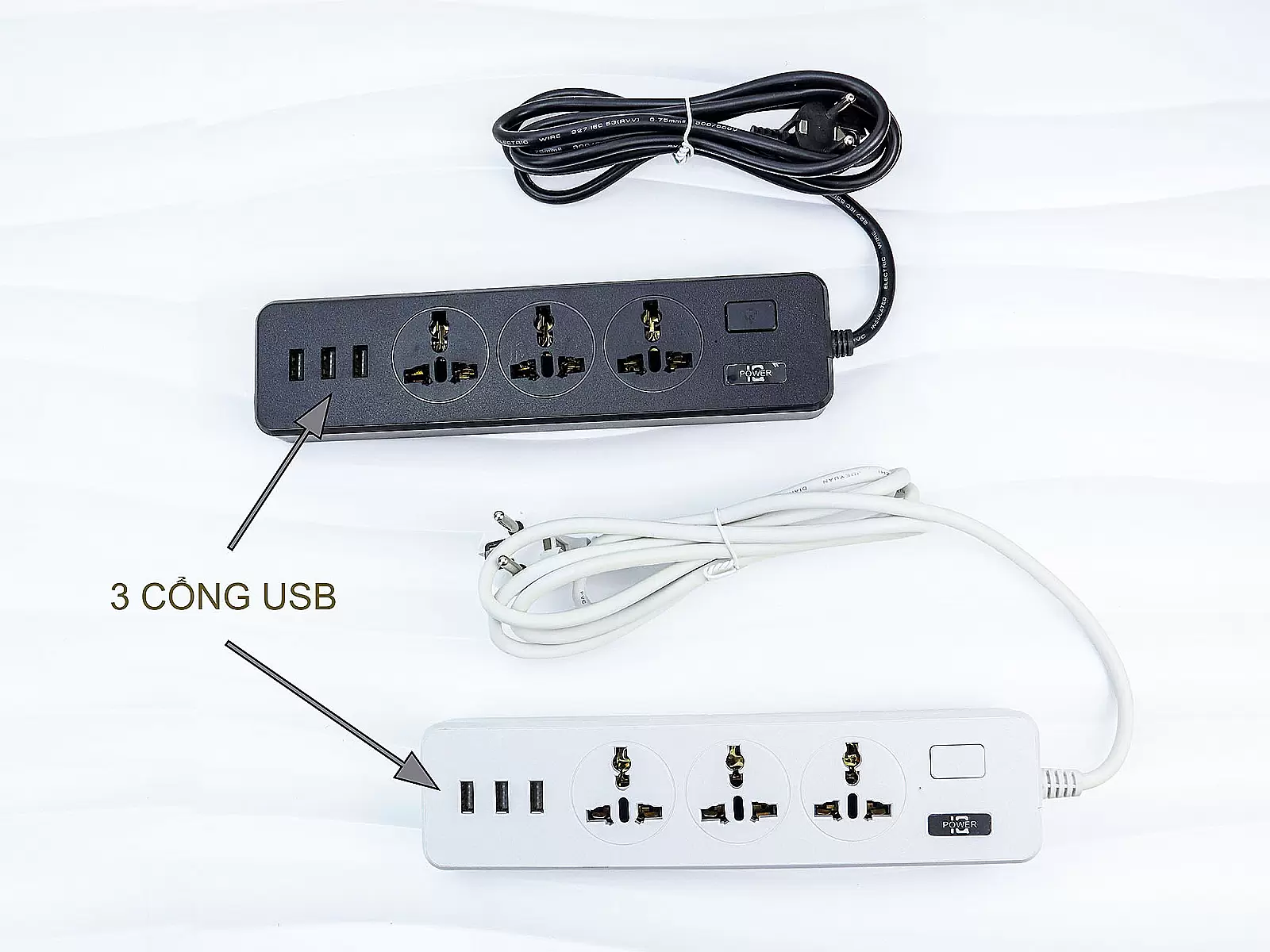 Ổ Cắm Điện IQ Power TB-T13 3 Chấu – 3 Cổng USB Công Suất 2500W