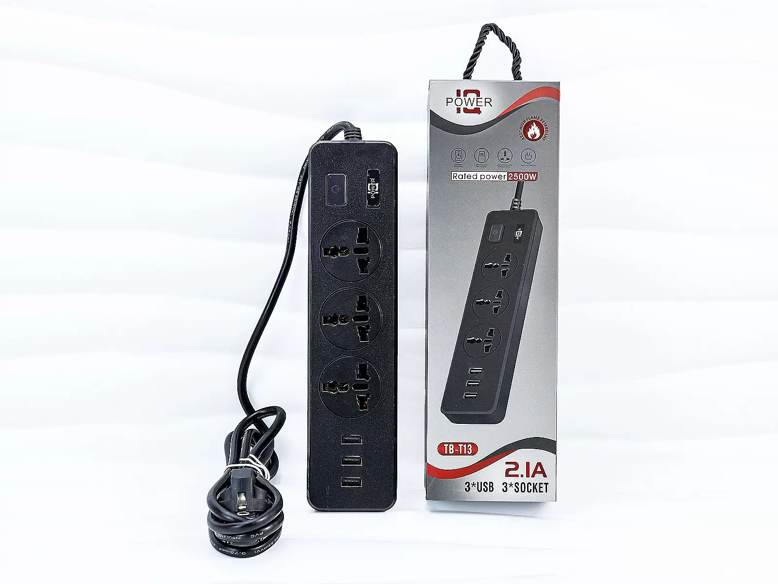 Ổ Cắm Điện IQ Power TB-T13 3 Chấu – 3 Cổng USB Công Suất 2500W