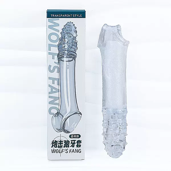 Bao cao su đôn dên Wolf's Fang có gắn bi rung tăng kích thước