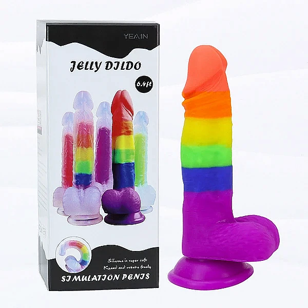 Dương vật giả có đế Jelly Dildo 7 màu