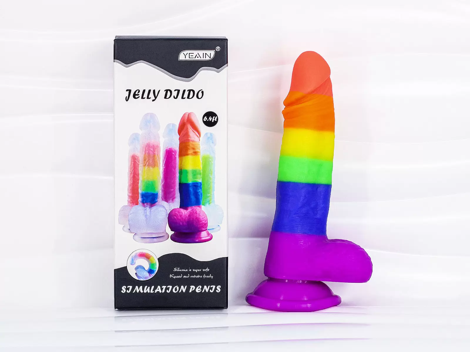 Dương vật giả c&oacute; đế Jelly Dildo 7 m&agrave;u