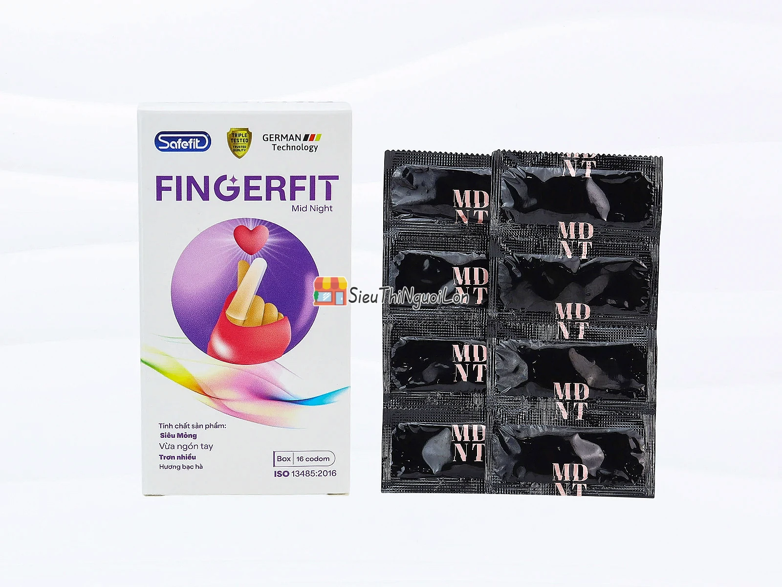 Bao cao su ngón tay Safefit Fingerfit Mid Night siêu mỏng, trơn mượt, tiện lợi