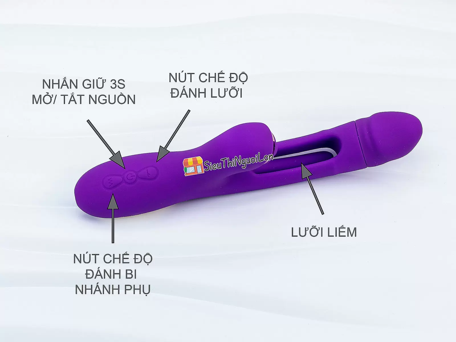 Máy massage lưỡi liếm đa năng có nhánh pin sạc